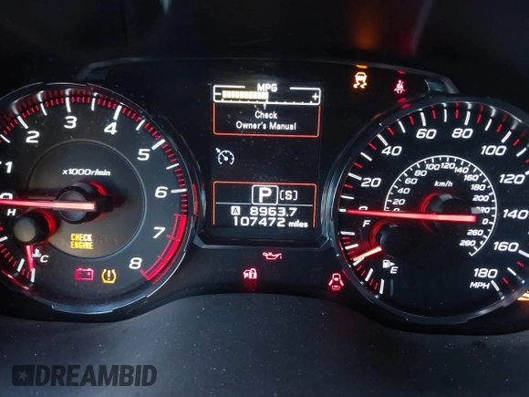 2018 Subaru WRX Premium with VIN JF1VA1C67J8801669, listed as a IAAI auction lot 40756560 with 107,472 mi miles. Bid and sale history available at carsss.com. Image 7.