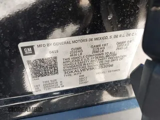 2019 GMC Terrain SLT with VIN 3GKALVEV5KL353096, listed as a IAAI auction lot 41825008 with 125,572 mi miles. Bid and sale history available at carsss.com. Image 9.