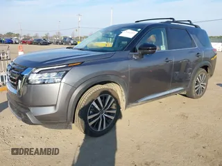 2023 Nissan Pathfinder Platinum with VIN 5N1DR3DK4PC204924, listed as a IAAI auction lot 41366352 with 25,918 mi miles and . Bid and sale history available at DreamBid. Image 16.