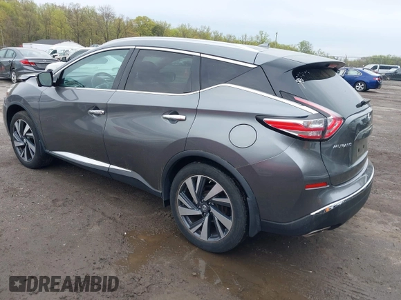 2015 Nissan Murano SL with VIN 5N1AZ2MH9FN254755, listed as a IAAI auction lot 42030540 with 44,135 mi miles and . Bid and sale history available at DreamBid. Image 3.