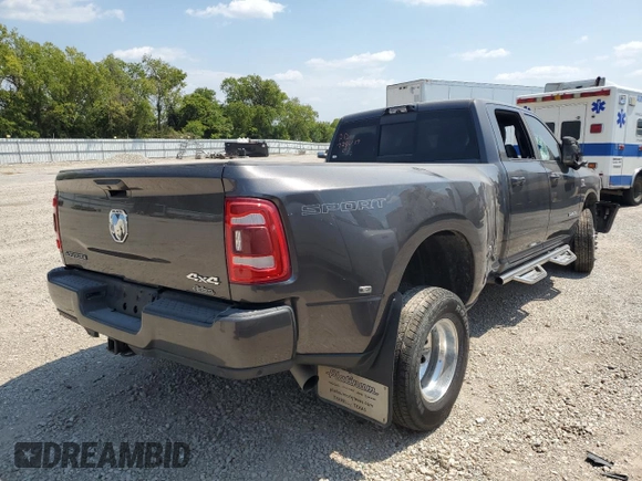 2023 Ram 3500 Laramie with VIN 3C63RRJL8PG524770, listed as a Copart auction lot 66492934 with 0 mi miles and Salvage Title. Bid and sale history available at carsss.com. Image 3.