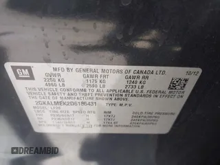 2013 GMC Terrain SLE with VIN 2GKALMEK2D6186431, listed as a IAAI auction lot 41934288 with 155,440 mi miles. Bid and sale history available at carsss.com. Image 9.