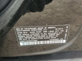 2014 Volkswagen Passat Sport with VIN 1VWBT7A34EC074896, listed as a Copart auction lot 53467825 with 103,304 mi miles and Clean Title. Bid and sale history available at carsss.com. Image 12.