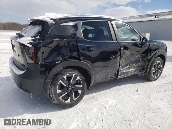 2025 Nissan Kicks SV with VIN 3N8AP6CB1SL335228, listed as a Copart auction lot 46030455 with 49 mi miles and Salvage Title. Bid and sale history available at carsss.com. Image 3.