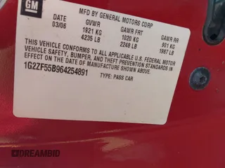 2006 Pontiac G6 with VIN 1G2ZF55B964254891, listed as a IAAI auction lot 42655060 with 162,929 mi miles and . Bid and sale history available at DreamBid. Image 9.