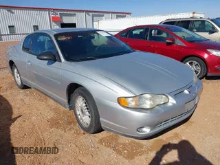 2000 Chevrolet Monte Carlo LS with VIN 2G1WW12E7Y9192096, listed as a IAAI auction lot 41267250 with 264,373 mi miles. Bid and sale history available at carsss.com. Image 1.