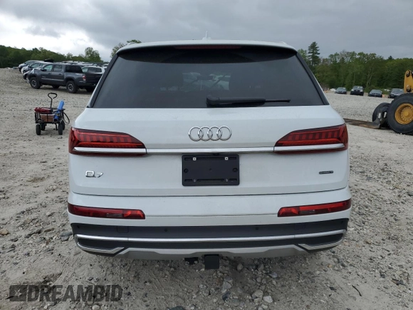 2023 Audi Q7 Premium Plus with VIN WA1LXBF72PD008932, listed as a Copart auction lot 57758555 with Not provided miles and Salvage title. Bid and sale history available at DreamBid. Image 6.