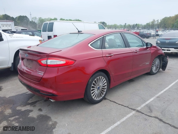 2014 Ford Fusion Titanium Hybrid with VIN 3FA6P0RU9ER349599, listed as a IAAI auction lot 41928864 with 94,312 mi miles. Bid and sale history available at carsss.com. Image 4.