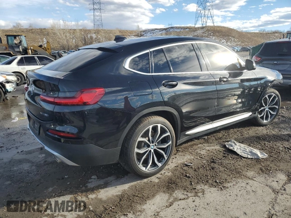 2020 BMW X4 xDrive30i with VIN 5UX2V1C01L9B30138, listed as a Copart auction lot 46612965 with 59,493 mi miles and Salvage Title. Bid and sale history available at carsss.com. Image 3.
