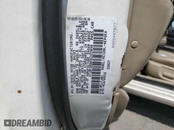 2003 Toyota Avalon XL with VIN 4T1BF28B03U322090, listed as a Copart auction lot 53924685 with 227,092 mi miles and Salvage Title. Bid and sale history available at carsss.com. Image 12.
