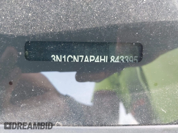 2017 Nissan Versa SV z VIN 3N1CN7AP4HL843395, wystawiony jako IAAI lot #42125911 z przebiegiem 157 897 mil mil oraz . Historia ofert i sprzedaży dostępna na DreamBid. Obrazek 9.