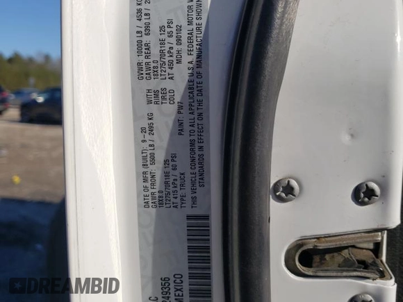 2020 Ram 2500 Tradesman with VIN 3C6UR5CJXLG249356, listed as a Copart auction lot 88628875 with 162,826 mi miles and Salvage Title. Bid and sale history available at carsss.com. Image 12.