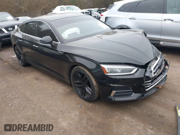 2019 Audi A5 Sportback Premium with VIN WAUANCF50KA054404, listed as a IAAI auction lot 41497979 with 90,736 mi miles. Bid and sale history available at carsss.com. Image 1.