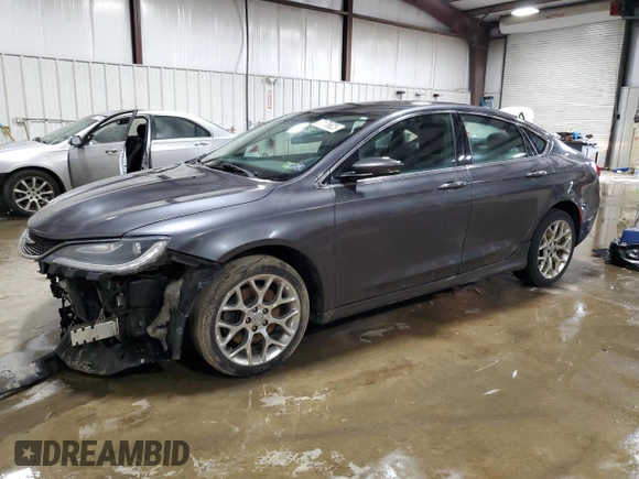 2016 Chrysler 200 C with VIN 1C3CCCEG5GN114637, listed as a Copart auction lot 47175625 with 0 mi miles and Salvage Title. Bid and sale history available at carsss.com. Image 1.