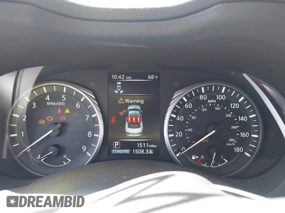 2024 Infiniti Q50 Luxe with VIN JN1EV7BP5RM601925, listed as a IAAI auction lot 42261752 with 1,511 mi miles and . Bid and sale history available at DreamBid. Image 7.