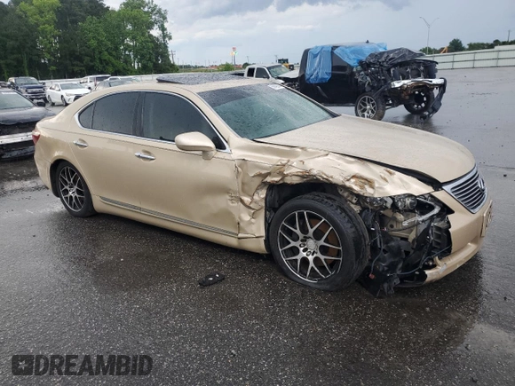 2008 Lexus LS 460 with VIN JTHBL46F885075478, listed as a Copart auction lot 56842225 with 128,897 mi miles and Salvage title. Bid and sale history available at DreamBid. Image 4.