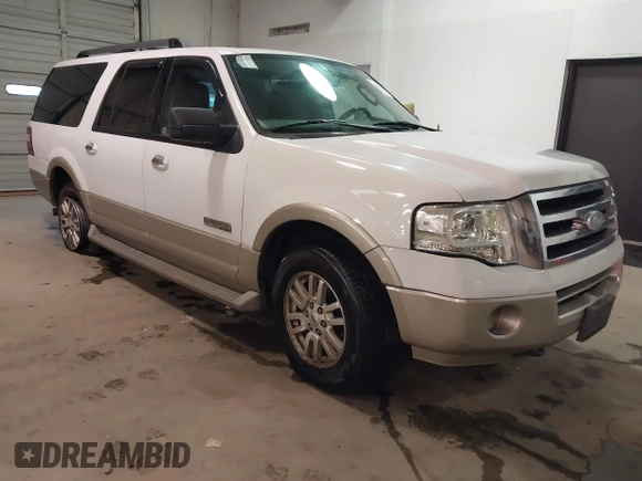 2007 Ford Expedition Max Eddie Bauer with VIN 1FMFK18577LA54863, listed as a IAAI auction lot 41565290 with 218,709 mi miles and . Bid and sale history available at DreamBid. Image 1.