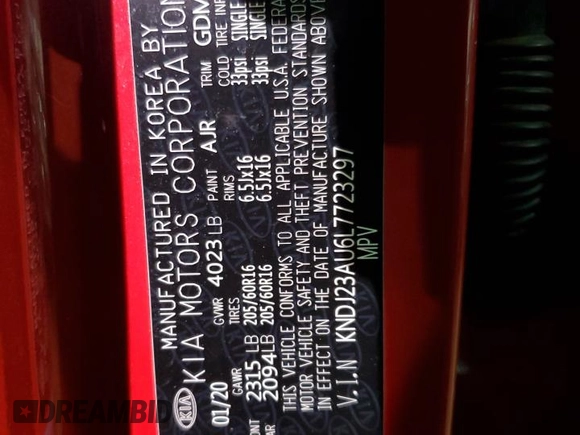 2020 Kia Soul S with VIN KNDJ23AU6L7723297, listed as a Copart auction lot 46460195 with 95,489 mi miles and Salvage Title. Bid and sale history available at DreamBid. Image 13.