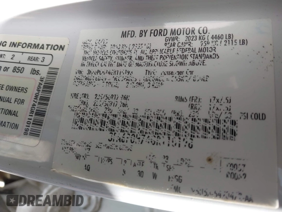 2016 Ford Fusion SE с VIN 3FA6P0H74GR110198, выставлен на аукционе IAAI как лот 42203620 с пробегом 107 217 миль миль и . История ставок и продаж доступна на DreamBid. Изображение 9.