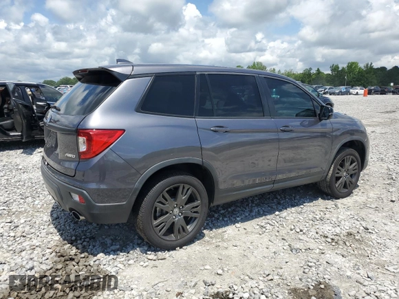 2021 Honda Passport EX-L with VIN 5FNYF8H54MB002017, listed as a Copart auction lot 59850975 with 54,275 mi miles and Salvage title. Bid and sale history available at DreamBid. Image 3.