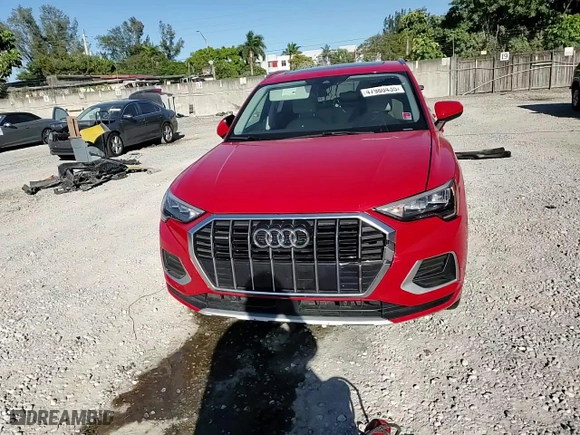 2021 Audi Q3 Premium with VIN WA1AUCF33M1062126, listed as a Copart auction lot 47980435 with 77,600 mi miles and Salvage Title. Bid and sale history available at carsss.com. Image 12.