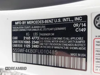 2015 Mercedes-Benz C 300 Luxury z VIN 55SWF4KB0FU010485, wystawiony jako IAAI lot #42773611 z przebiegiem 91 343 mil mil oraz . Historia ofert i sprzedaży dostępna na DreamBid. Obrazek 9.
