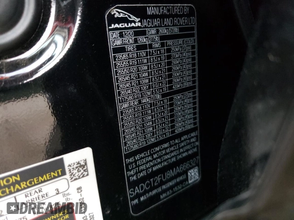 2021 Jaguar F-Pace R-Dynamic S с VIN SADCT2FU8MA666327, выставлен на аукционе Copart как лот 65024751 с пробегом 9 493 миль миль и . История ставок и продаж доступна на DreamBid. Изображение 10.