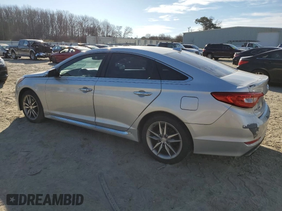 2015 Hyundai Sonata Sport with VIN 5NPE34AB6FH054483, listed as a Copart auction lot 42856255 with 163,708 mi miles and Salvage Title. Bid and sale history available at carsss.com. Image 2.