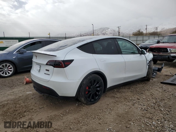 2024 Tesla Model Y Long Range with VIN 7SAYGAEE1RF061318, listed as a Copart auction lot 81142444 with 3,249 mi miles and Salvage Title. Bid and sale history available at DreamBid. Image 3.