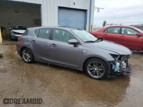 2012 Lexus CT 200h with VIN JTHKD5BH9C2059570, listed as a Copart auction lot 43745135 with 228,222 mi miles and Salvage title. Bid and sale history available at DreamBid. Image 4.
