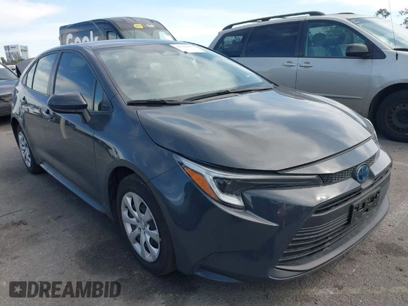 2023 Toyota Corolla Hybrid LE with VIN JTDBCMFE8P3023738, listed as a IAAI auction lot 41765597 with 59,938 mi miles. Bid and sale history available at carsss.com. Image 1.