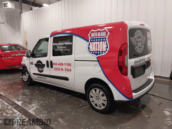 2017 Ram ProMaster City Cargo Van Tradesman SLT with VIN ZFBERFBB9H6E69115, listed as a IAAI auction lot 41798498 with 131,463 mi miles. Bid and sale history available at carsss.com. Image 3.