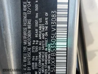 2005 BMW X5 4.4i with VIN 5UXFB53505LV13083, listed as a Copart auction lot 54404455 with 69,983 mi miles and Clean Title. Bid and sale history available at carsss.com. Image 13.