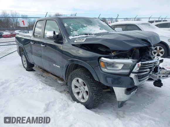 2019 Ram 1500 Laramie with VIN 1C6SRFDT3KN556578, listed as a IAAI auction lot 41444514 with 91,365 mi miles. Bid and sale history available at carsss.com. Image 1.