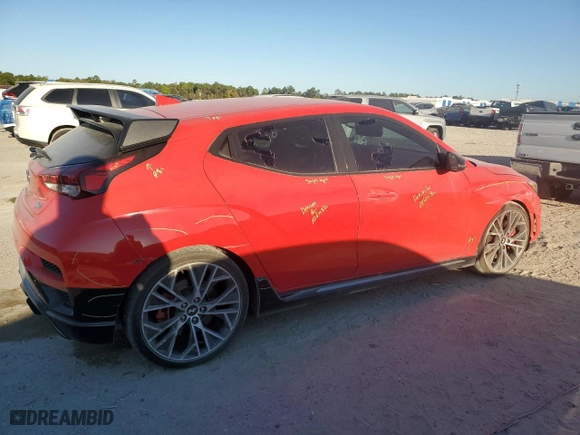 2020 Hyundai Veloster N with VIN KMHT36AH5LU005411, listed as a Copart auction lot 49847755 with 76,363 mi miles and Salvage Title. Bid and sale history available at carsss.com. Image 3.