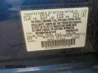 2010 Nissan Sentra S with VIN 3N1AB6AP5AL621478, listed as a Copart auction lot 60375765 with 124,019 mi miles and Salvage title. Bid and sale history available at DreamBid. Image 12.