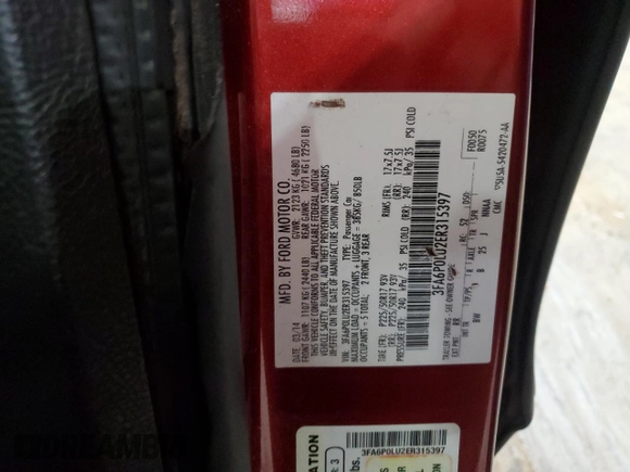 2014 Ford Fusion SE Hybrid with VIN 3FA6P0LU2ER315397, listed as a Copart auction lot 54948645 with 143,780 mi miles and Salvage Title. Bid and sale history available at DreamBid. Image 12.