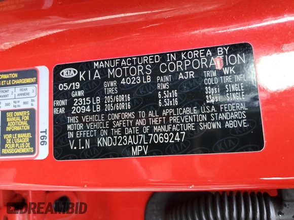 2020 Kia Soul S with VIN KNDJ23AU7L7069247, listed as a Copart auction lot 50796315 with 59,415 mi miles and Salvage Title. Bid and sale history available at DreamBid. Image 12.