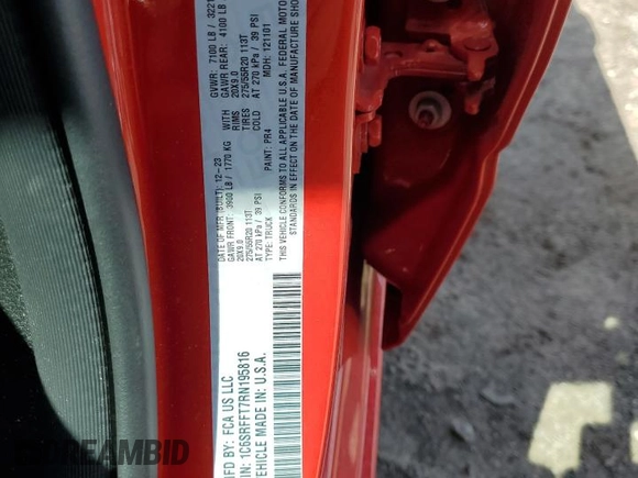 2024 Ram 1500 Big Horn z VIN 1C6SRFFT7RN195816, wystawiony jako Copart lot #52873845 z przebiegiem 10 090 mil mil oraz Szkoda całkowita • Salvage title. Historia ofert i sprzedaży dostępna na DreamBid. Obrazek 13.