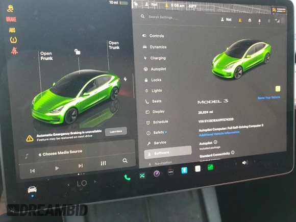 2023 Tesla Model 3 с VIN 5YJ3E1EAXPF574333, выставлен на аукционе Copart как лот 60702975 с пробегом 28 824 миль миль и Списание • Salvage title. История ставок и продаж доступна на DreamBid. Изображение 9.