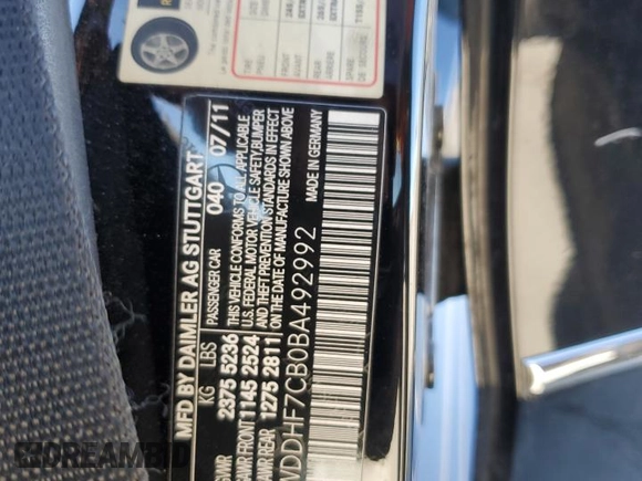 2011 Mercedes-Benz E 550 Luxury with VIN WDDHF7CB0BA492992, listed as a Copart auction lot 86627914 with 114,425 mi miles and Salvage Title. Bid and sale history available at DreamBid. Image 12.