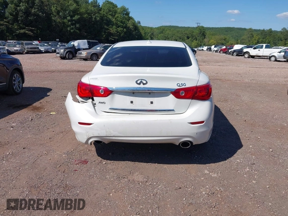 2014 Infiniti Q50 Premium with VIN JN1BV7AR0EM686530, listed as a IAAI auction lot 40381908 with 228,156 mi miles. Bid and sale history available at carsss.com. Image 16.