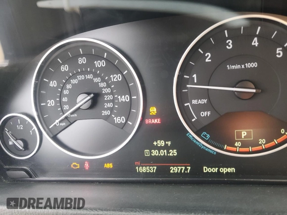 2015 BMW 3 Series 320i xDrive with VIN WBA3C3C5XFP663733, listed as a Copart auction lot 42816235 with 168,537 mi miles and Salvage Title. Bid and sale history available at carsss.com. Image 9.