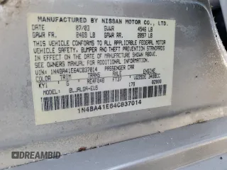 2004 Nissan Maxima SE with VIN 1N4BA41E64C837014, listed as a Copart auction lot 75065564 with 0 mi miles and Non Repairable. Bid and sale history available at carsss.com. Image 13.