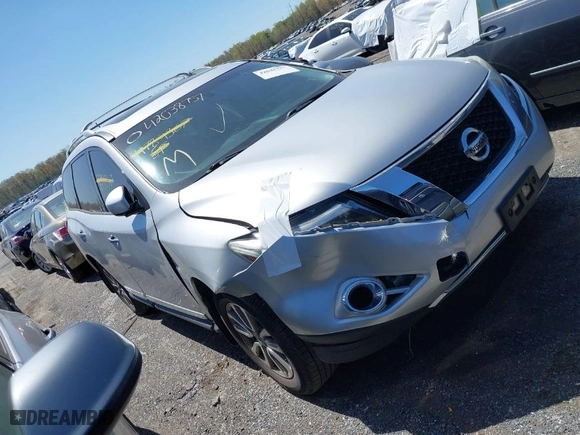 2014 Nissan Pathfinder S with VIN 5N1AR2MM3EC727461, listed as a IAAI auction lot 42038757 with 125,341 mi miles. Bid and sale history available at carsss.com. Image 1.