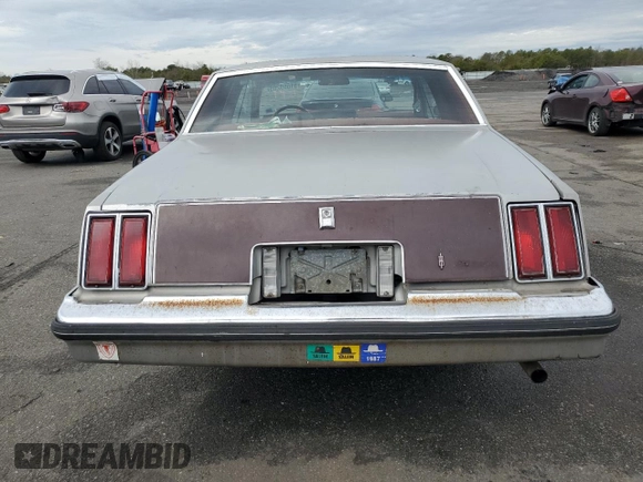 1979 Oldsmobile Cutlass with VIN 3R47F9G467428, listed as a Copart auction lot 51659205 with 95,803 mi miles and Clean Title. Bid and sale history available at DreamBid. Image 6.