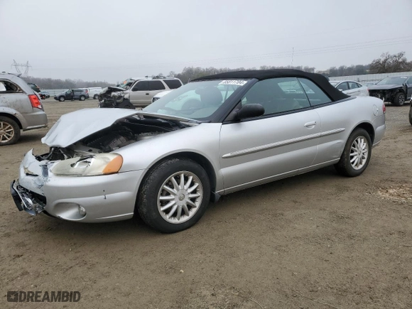2002 Chrysler Sebring LXi with VIN 1C3EL55RX2N151004, listed as a Copart auction lot 85811704 with 187,000 mi miles and Salvage Title. Bid and sale history available at carsss.com. Image 1.