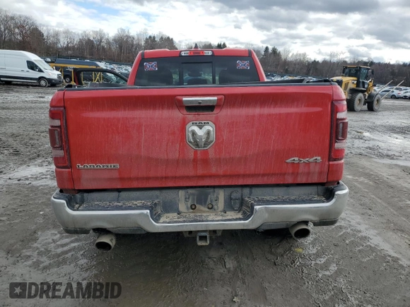 2019 Ram 1500 Laramie with VIN 1C6SRFDT2KN806618, listed as a Copart auction lot 86817314 with 0 mi miles and Salvage Title. Bid and sale history available at carsss.com. Image 6.