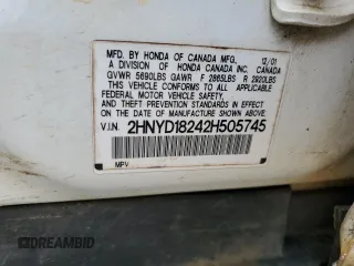 2002 Acura MDX with VIN 2HNYD18242H505745, listed as a Copart auction lot 67412234 with 264,596 mi miles and Salvage Title. Bid and sale history available at carsss.com. Image 13.