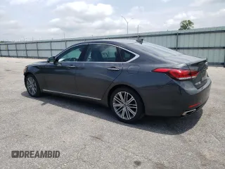 2018 Genesis G80 3.8L with VIN KMHGN4JE0JU238650, listed as a Copart auction lot 63099184 with 83,392 mi miles and Salvage Title. Bid and sale history available at carsss.com. Image 2.